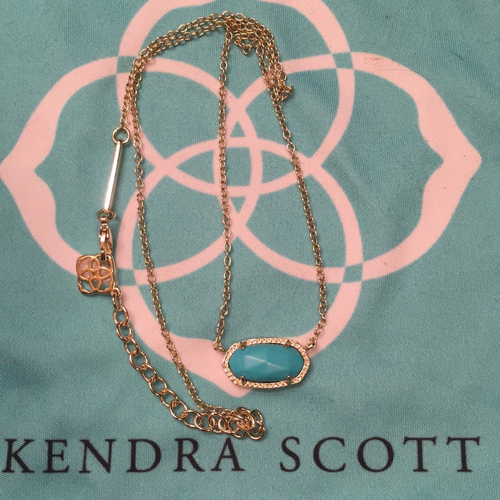 Kendra Scott Elisa gold and turquoise necklace
